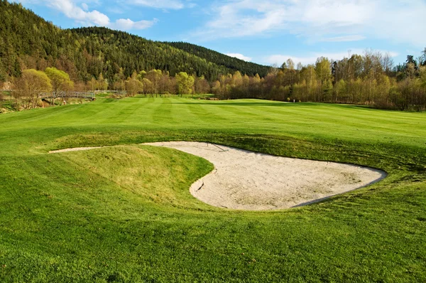 White sand bunker on the golf course — Stock Photo, Image