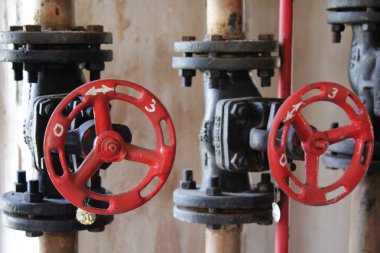 gaz vanası kırmızı el-tekerlek kapısı