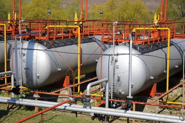 Grandes cilindros de gas (tanques ) — Foto de Stock