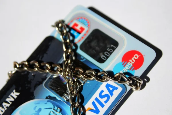 Concepto de tarjetas de crédito bloqueadas idea —  Fotos de Stock