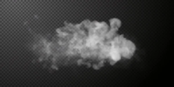 Vector Isolated Smoke Png White Smoke Texture Transparent Black Background — Wektor stockowy