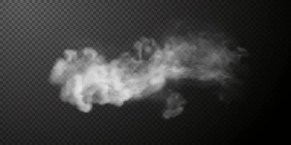 Vector Isolated Smoke Png White Smoke Texture Transparent Black Background — Vettoriale Stock