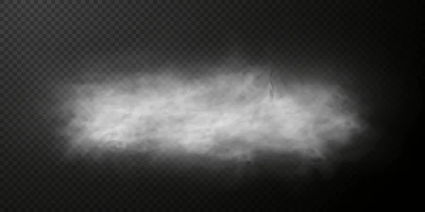 Vector Isolated Smoke Png White Smoke Texture Transparent Black Background — Stock vektor