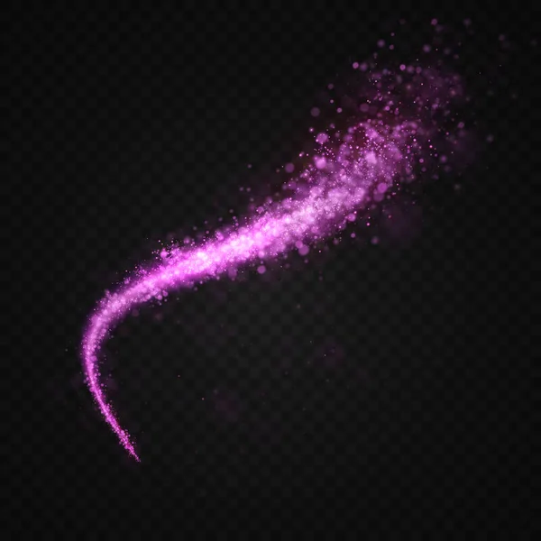 Lätt spår virvla damm rosa. PNG Magiskt ljus — Stock vektor