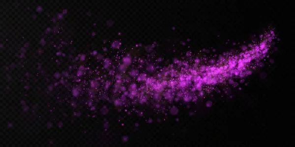 Trilha de luz girar poeira rosa. PNG Luz mágica — Vetor de Stock