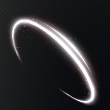 Açık beyaz Twirl. Beyaz çizginin kıvrımlı ışık etkisi. Parlak beyaz çember.