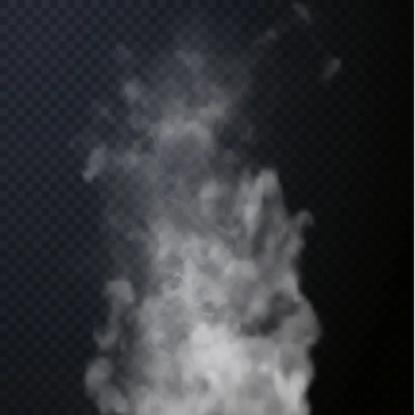 Vector Isolated Smoke Png White Smoke Texture Transparent Black Background — Wektor stockowy