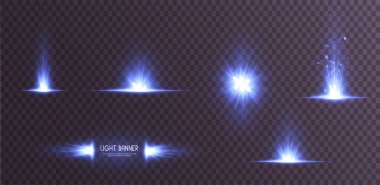 Işık yıldızı. Işık flaşı beyaz vektör çizelgesi.