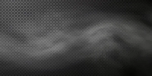 Vector Isolated Smoke Png White Smoke Texture Transparent Black Background —  Vetores de Stock