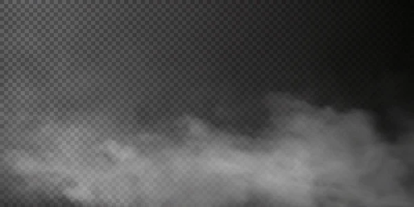 Vecteur Isolé Fumée Png Texture Fumée Blanche Sur Fond Noir — Image vectorielle