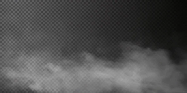 Vector Aislado Humo Png Textura Humo Blanco Sobre Fondo Negro — Archivo Imágenes Vectoriales