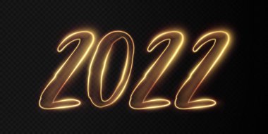 Yeni yıl 2022, altın rakamlarla. tasarım elemanı. vektör illüstrasyonu
