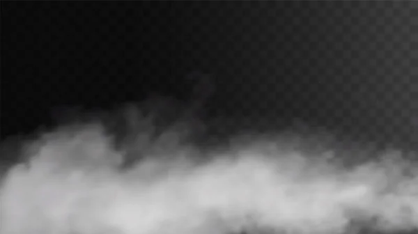 Vector Isolated Smoke Png White Smoke Texture Transparent Black Background — Vetor de Stock