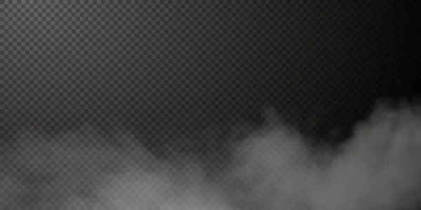 Vector Aislado Humo Png Textura Humo Blanco Sobre Fondo Negro — Archivo Imágenes Vectoriales