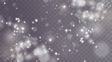 Bokeh ışıkları arka planı etkiler. Beyaz png toz ışığı. Parlayan tozun Noel arkaplanı. Parlayan ışık konfetileri ve dizaynınız için kıvılcım dokusu..