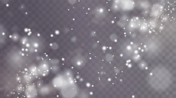 Bokeh Luces Efecto Fondo Luz Blanca Polvo Png Fondo Navidad — Vector de stock