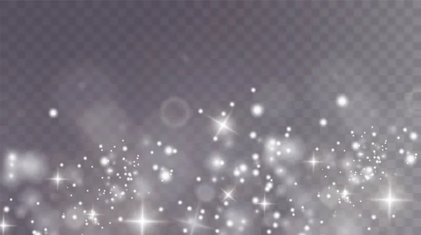 Bokeh Luces Efecto Fondo Luz Blanca Polvo Png Fondo Navidad — Vector de stock