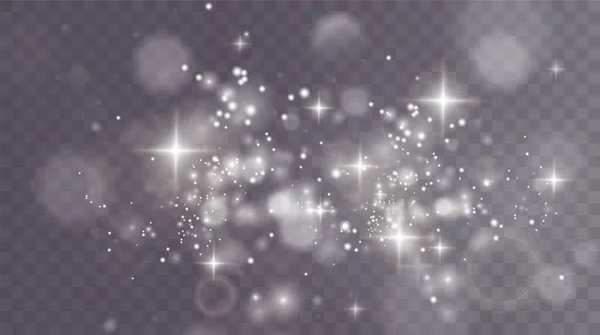 Bokeh Light Lights Effect Background White Png Dust Light Christmas — Stock vektor