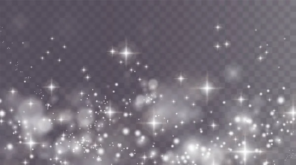 Χριστουγεννιάτικο φόντο. Σκόνη PNG. Μαγικό φως — Διανυσματικό Αρχείο