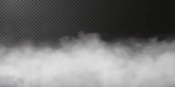 투명 한 검은 연기 위에 격리되어 있는 하얀 연기 — 스톡 벡터
