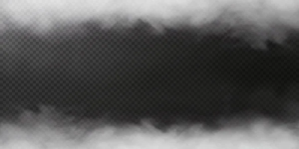 Белый дым, изолированный на прозрачном черном — стоковый вектор