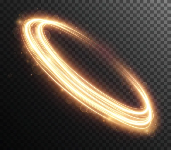 ライト・ゴールデン・ツイル。黄金の曲線光の効果 — ストックベクタ