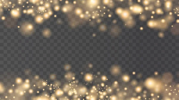 Fondo Navidad Polvo Png Polvo Oro Brillante Mágico Las Partículas — Vector de stock