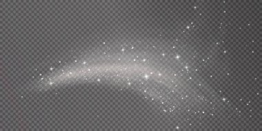 Beyaz tozun şenlikli serpintisi. Parlayan bir duman bulutu. Beyaz bayram rüzgarı Png.Vector duman patlaması.