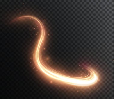 Açık altın kıvrım. Altın çizginin kıvrımlı ışık etkisi. Parlak altın çember. Açık altın pedistal, podyum, platform, masa. Vektör PNG. Vektör illüstrasyonu