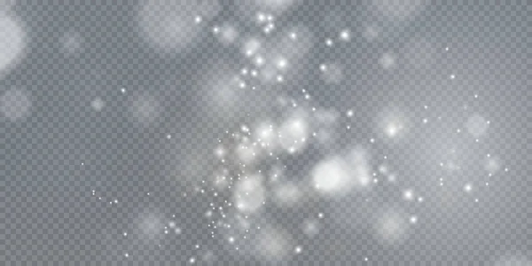 Fond Noël Poudre Png Bokeh Magique Brille Avec Poussière Blanche — Image vectorielle