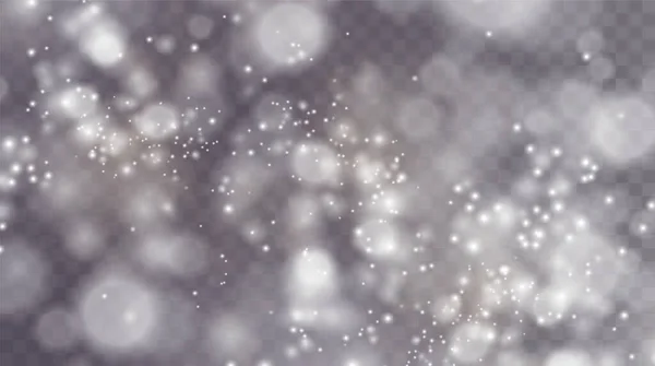 Weihnachtlicher Hintergrund Pulverfass Magisches Bokeh Glänzt Mit Weißem Staub Kleiner — Stockvektor