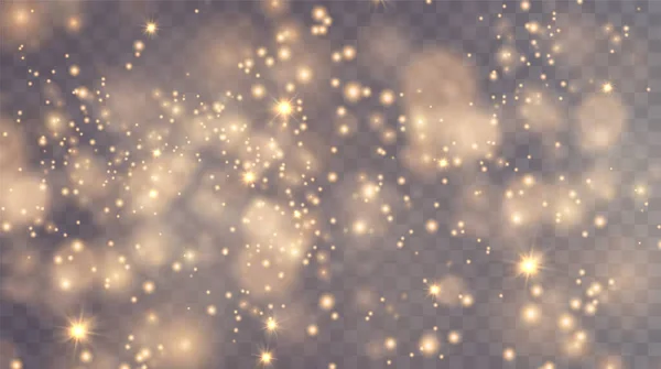 Рождественский Фон Пудер Волшебная Золотая Пыль Прекрасно Блестящие Частицы Боке — стоковый вектор