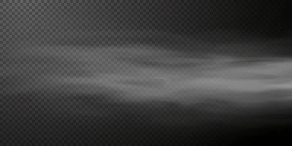 Bílý Obláček Kouře Izolovaný Průhledném Černém Pozadí Png Speciální Efekt — Stockový vektor
