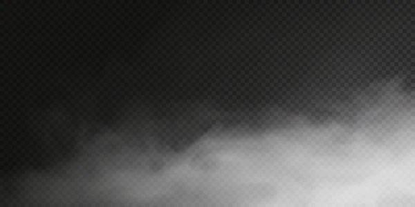 Bouffée Fumée Blanche Isolée Sur Fond Noir Transparent Png Explosion — Image vectorielle
