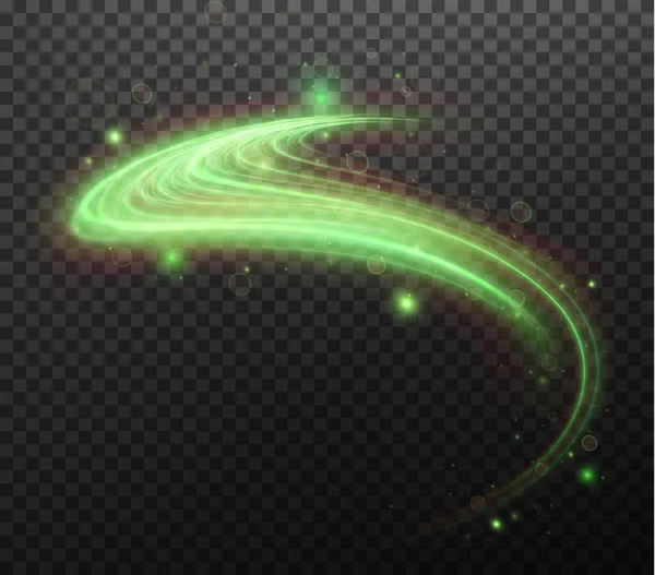 Hellgrüner Twirl Kurvenlichtwirkung Der Grünen Linie Leuchtend Grüner Kreis Hellgrünes — Stockvektor