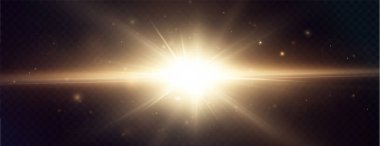 Açık yıldız altın png. Açık güneş altın png. Parlak altın png. vektör çizici.