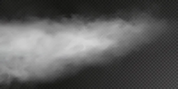 White Smoke Puff Isolated Transparent Black Background Png Steam Explosion — Stock Vector