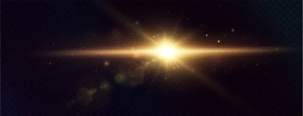 Estrella Ligera Oro Png Luz Sol Oro Png Luz Flash — Archivo Imágenes Vectoriales