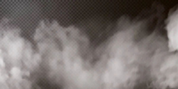 Vector Isolated Smoke Png White Smoke Texture Transparent Black Background — Vettoriale Stock