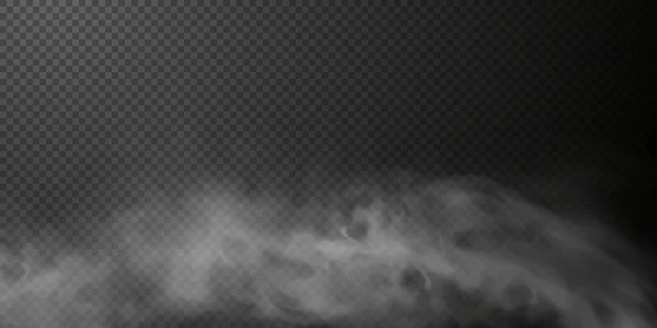 Vector Isolated Smoke Png White Smoke Texture Transparent Black Background — 图库矢量图片