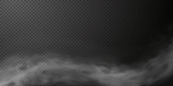 Vector Aislado Humo Png Textura Humo Blanco Sobre Fondo Negro — Archivo Imágenes Vectoriales