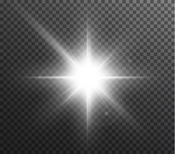 Estrela clara png branco. Luz sol png branco. Luz — Vetor de Stock