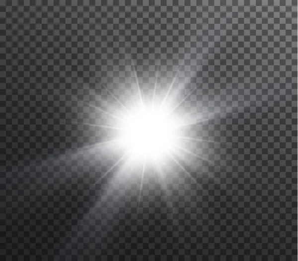 Étoile claire blanche png. Lumière soleil blanc png. Lumière — Image vectorielle