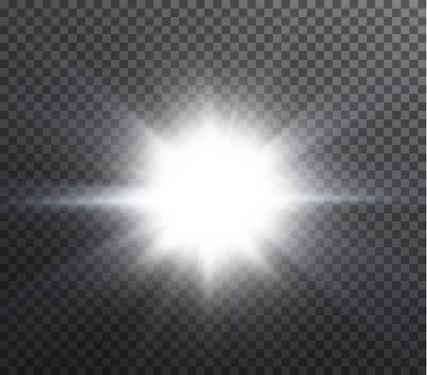 Lichtster witte png. Licht zon wit png. Licht — Stockvector