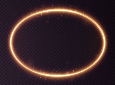 Altın parlayan çerçeve. Metin için şablon. Kutlama metinleri için altın sınır. Set farklı şekillerden oluşan bir ışık çerçevesidir. PNG.