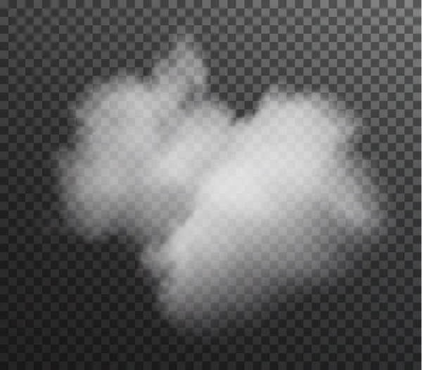 Vector Isolated Smoke Png White Smoke Texture Transparent Black Background — Vetor de Stock