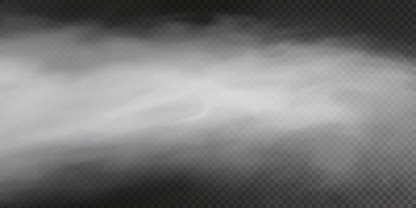 Vektor Izoloval Kouř Png Bílá Textura Kouře Průhledném Černém Pozadí — Stockový vektor