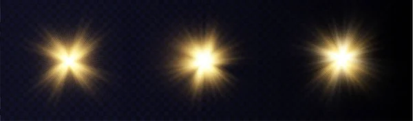 Açık yıldız altın png. Açık güneş altın png. Işık — Stok Vektör