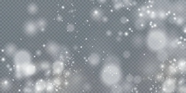 Weihnachtlicher Hintergrund Pulverfass Magisch Leuchtender Weißer Staub Feine Glänzende Staubpartikel — Stockvektor