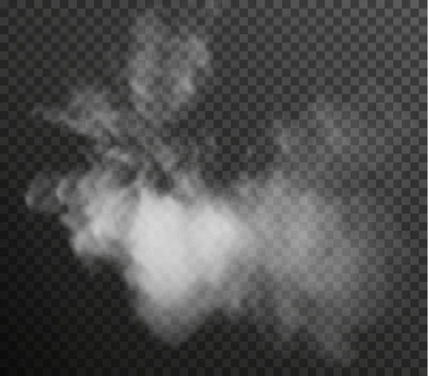 Fehér füst puff izolált átlátszó fekete — Stock Vector